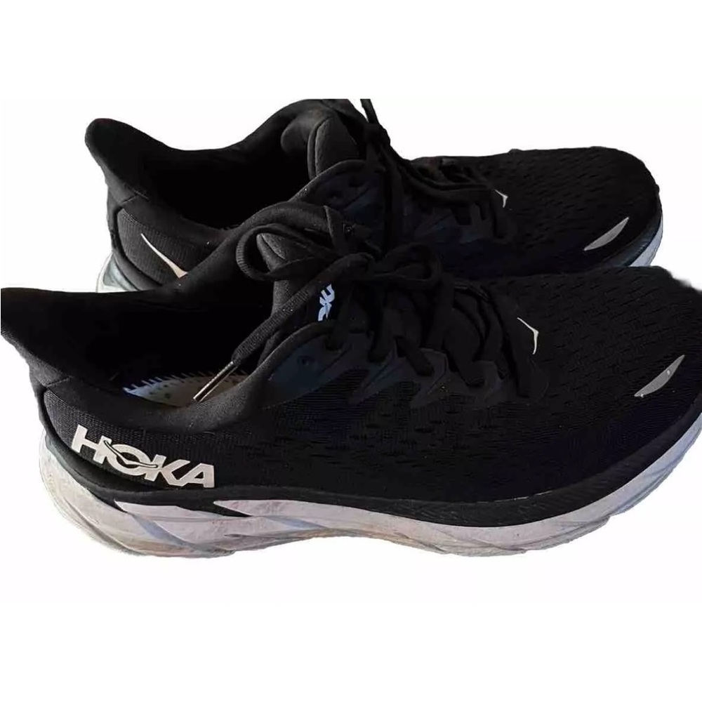 Hoka One One Womens Clifton 8 Black Running Shoes Size 10D